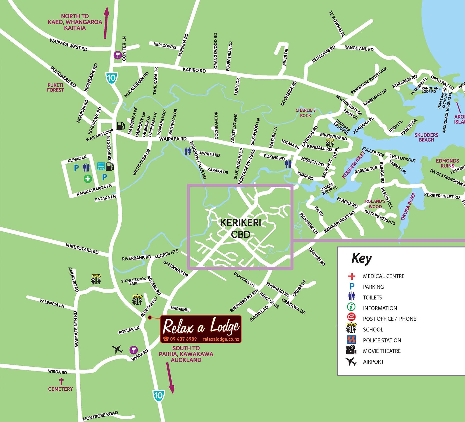 Kerikeri area map